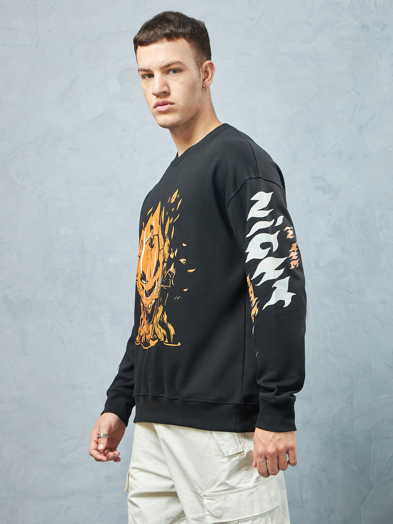Jet Black Pumpkin Sweatshirt Detail view | Weezy