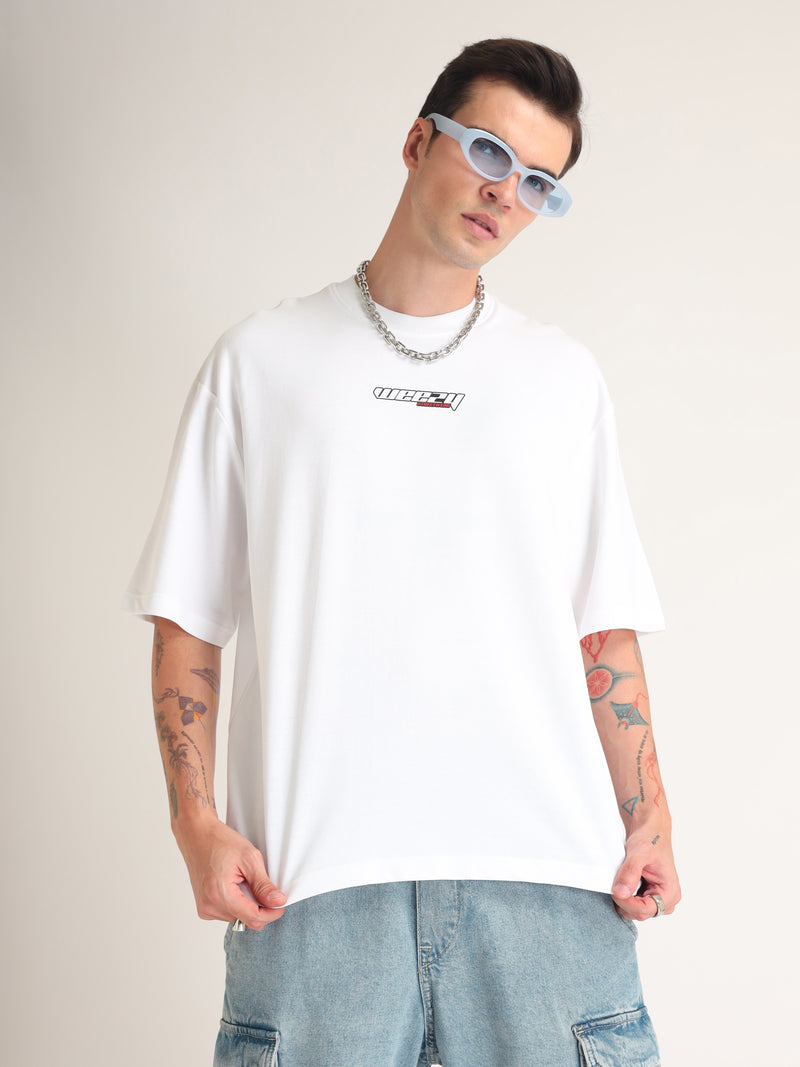 White Ramen Power Oversized T-Shirt Back view | Weezy