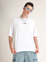 White Ramen Power Oversized T-Shirt Back view | Weezy