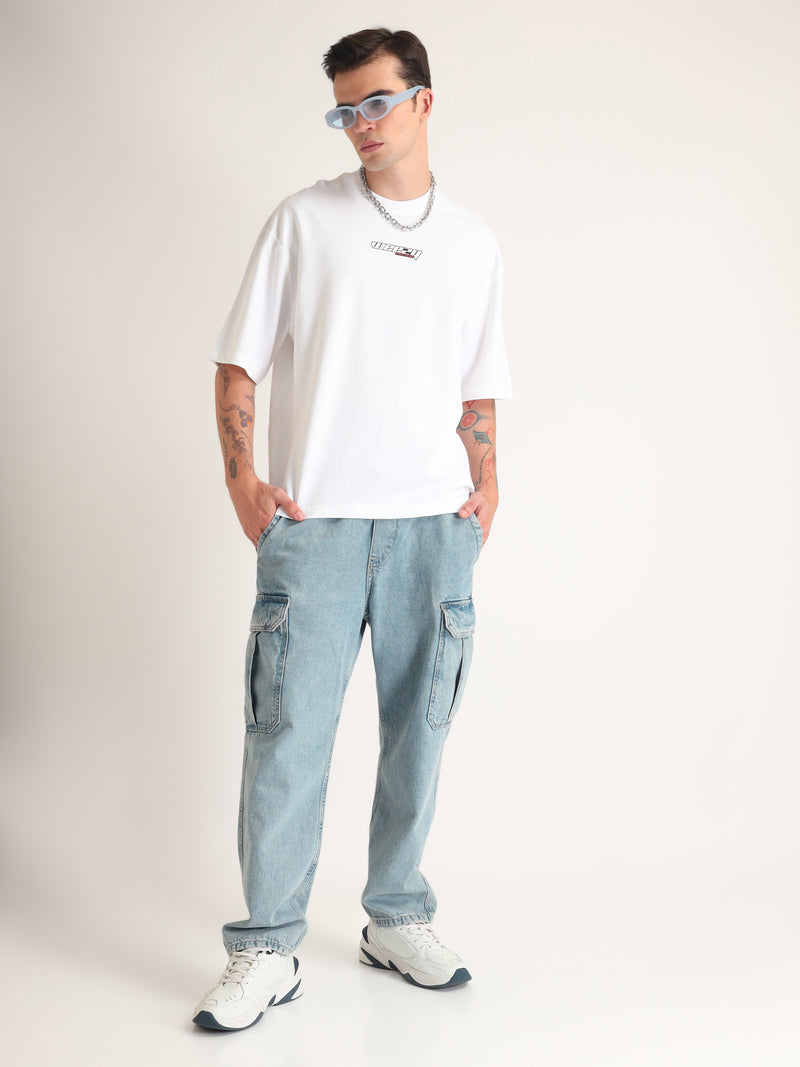 White Ramen Power Oversized T-Shirt Lifestyle view | Weezy