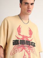 Beige Scorpion Oversized T-Shirt Side view | Weezy