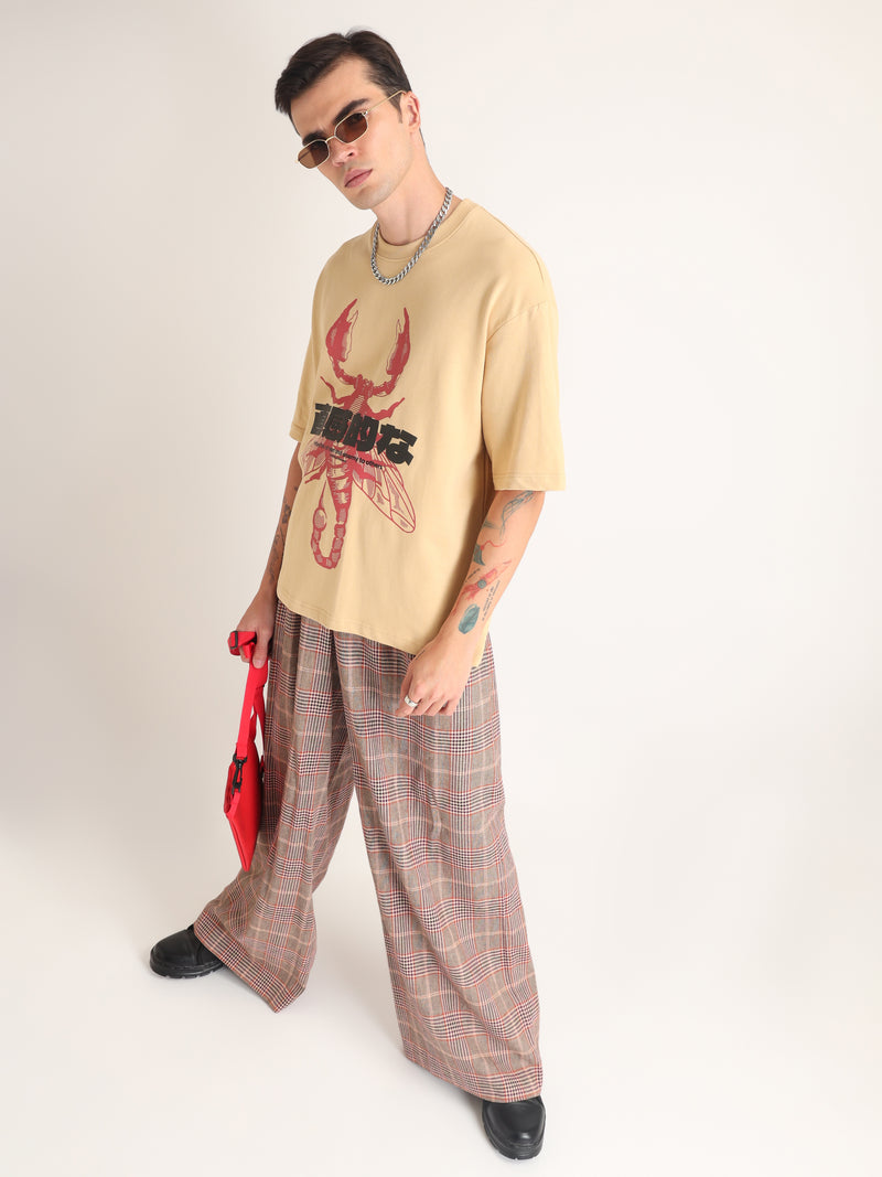 Beige Scorpion Oversized T-Shirt Back view | Weezy