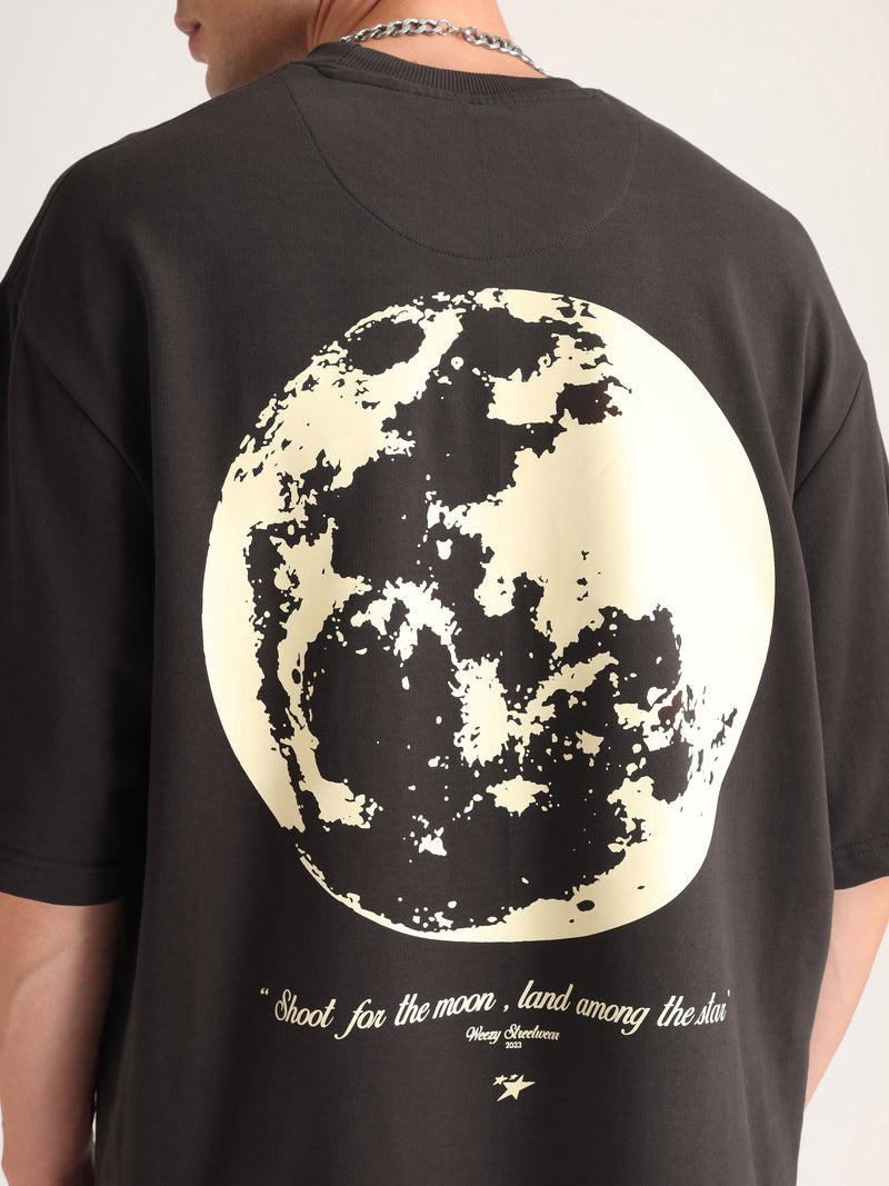 Chocolate Brown Selenophile Oversized T-Shirt Side view | Weezy