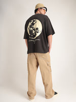 Chocolate Brown Selenophile Oversized T-Shirt Model view | Weezy