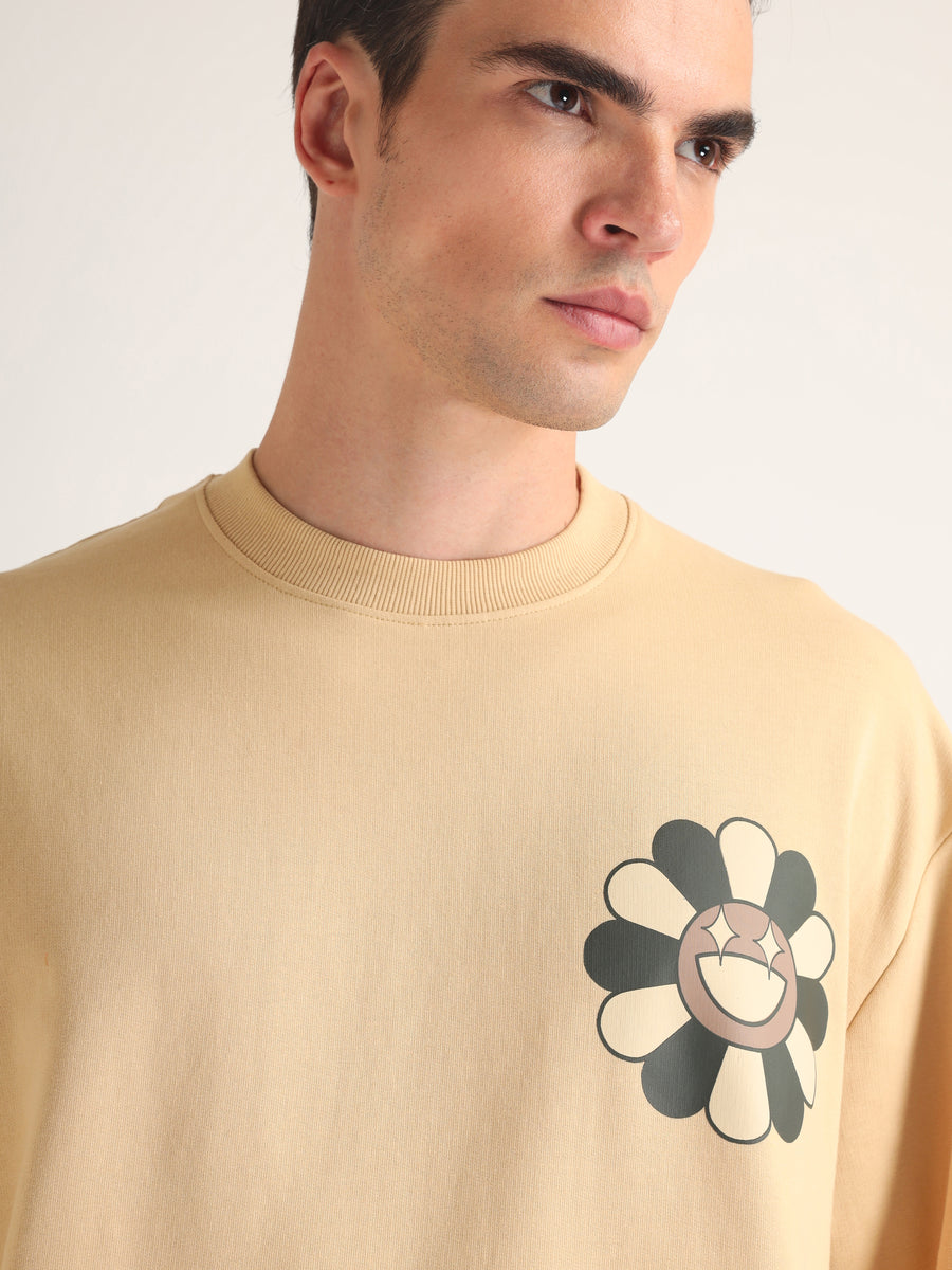 Beige Sk8 Oversized T-Shirt Model view | Weezy