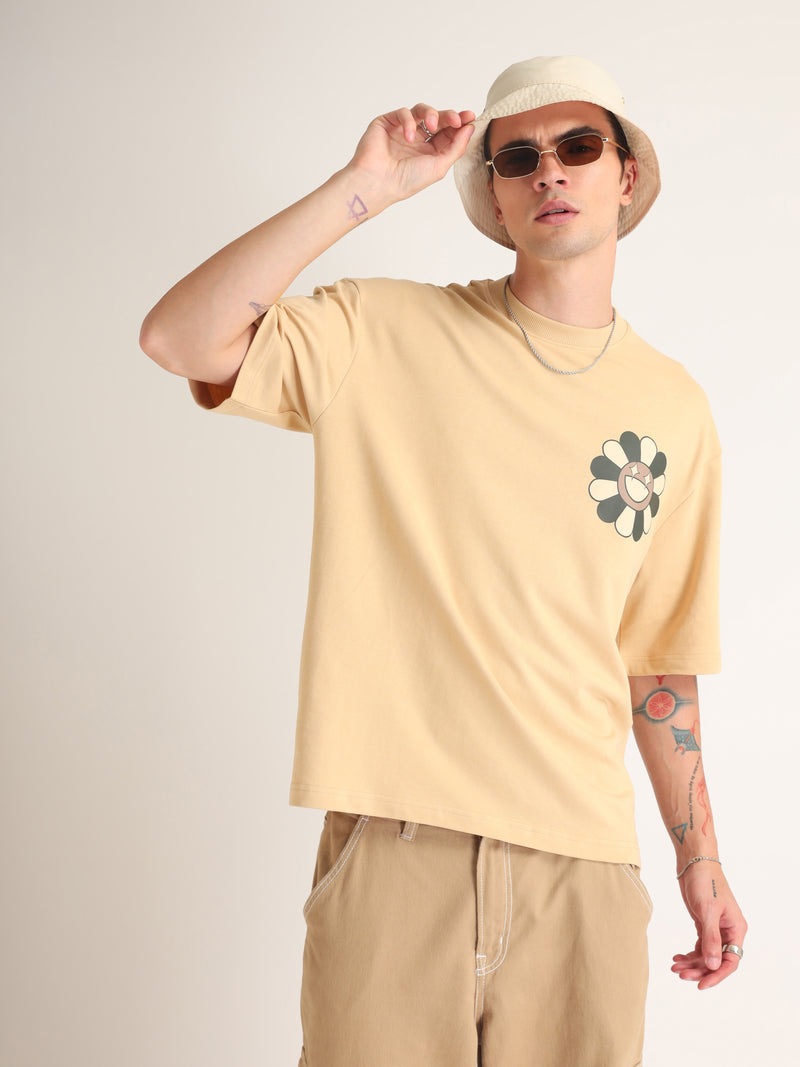 Beige Sk8 Oversized T-Shirt Side view | Weezy