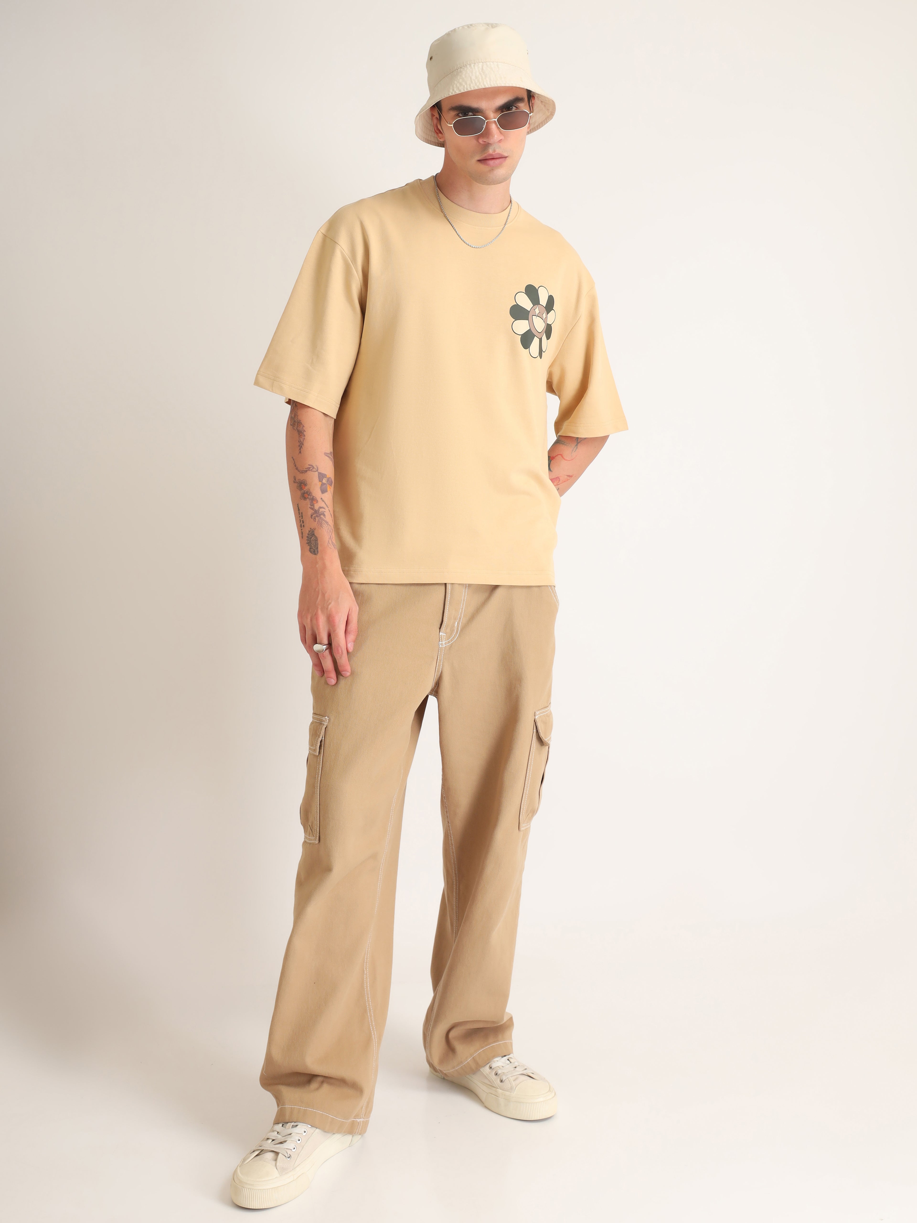 Beige Sk8 Oversized T-Shirt