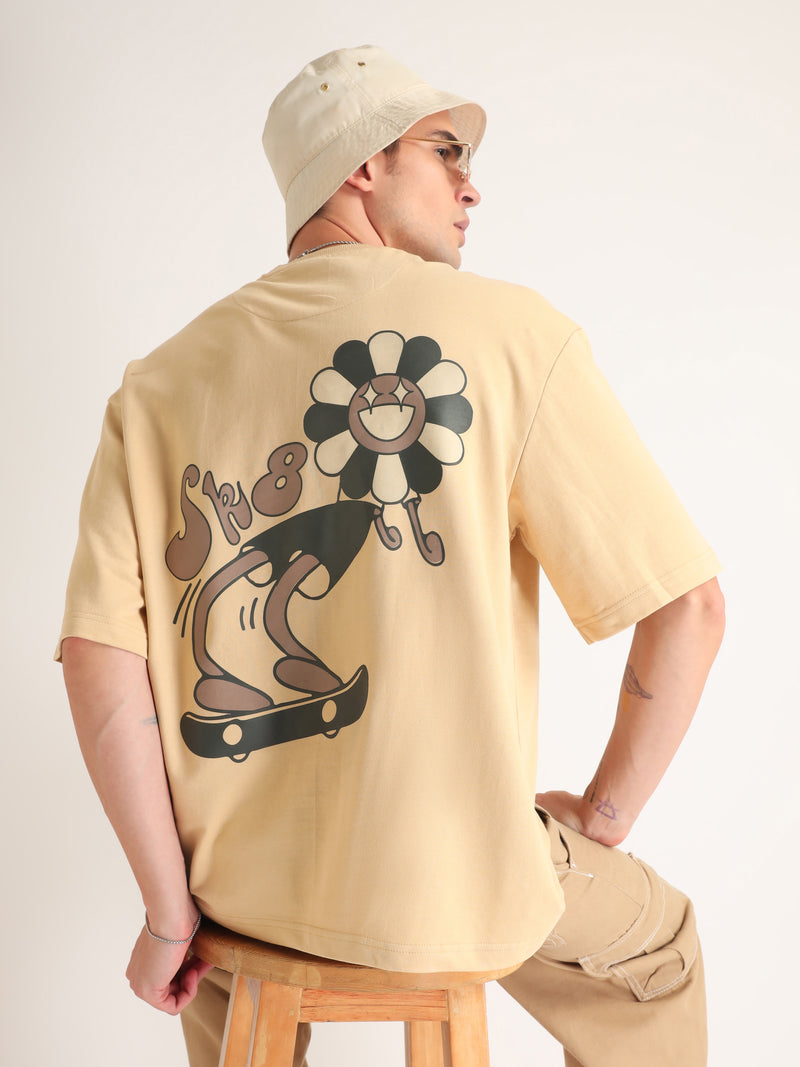 Beige Sk8 Oversized T-Shirt Front view | Weezy