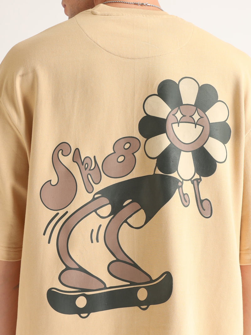 Beige Sk8 Oversized T-Shirt Detail view | Weezy