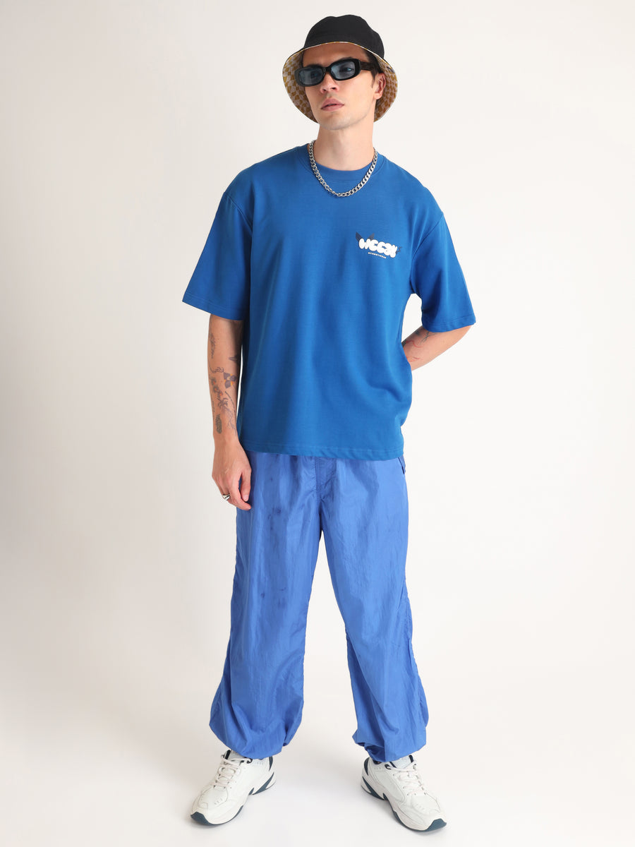 Imperial Blue Astro Thunder Oversized T-Shirt Flat lay | Weezy