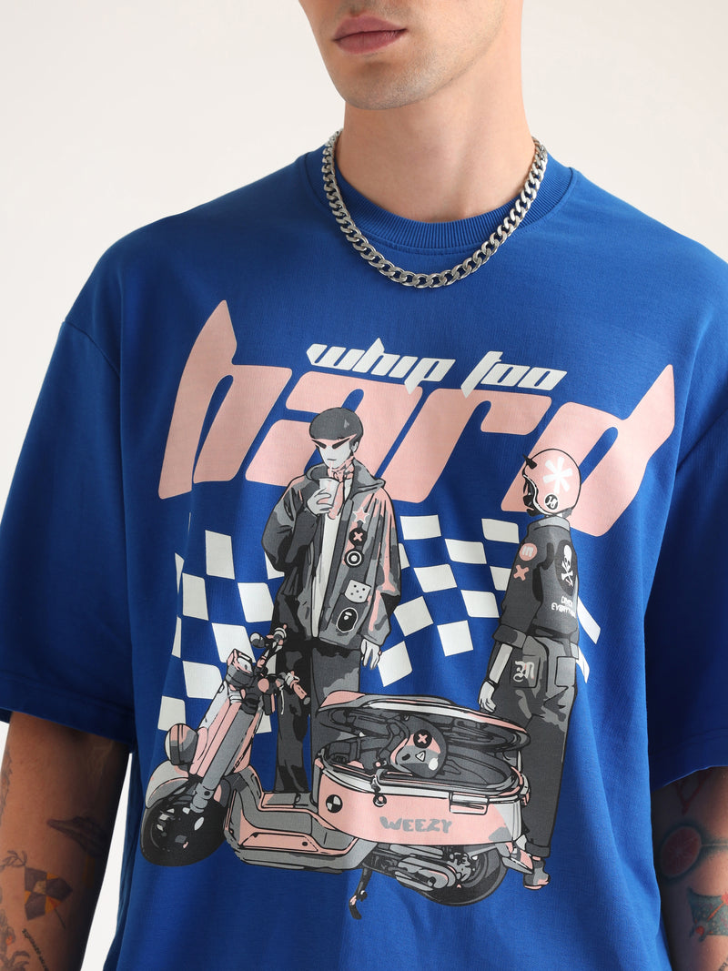 Imperial Blue Whip 2 Hard Oversized T-Shirt Detail view | Weezy