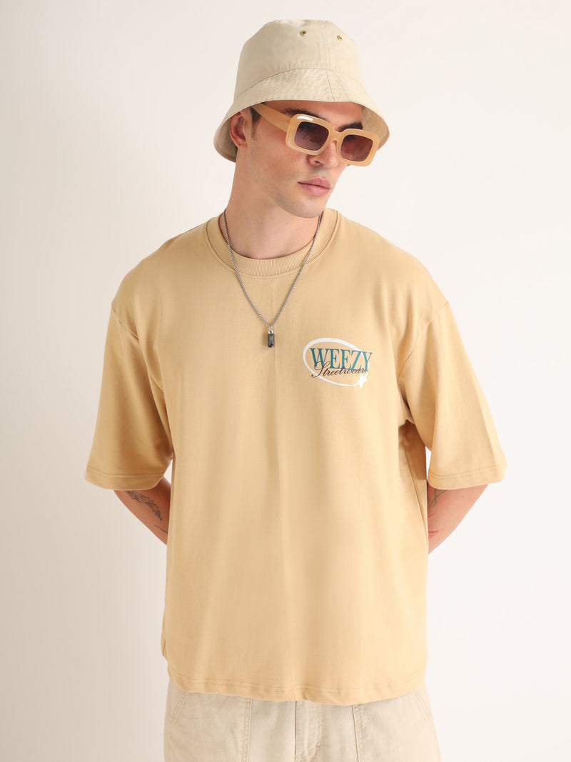 Beige Wicked Games Oversized T-Shirt Back view | Weezy
