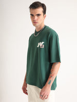 Emerald Green Topia Twins Oversized T-Shirt Back view | Weezy