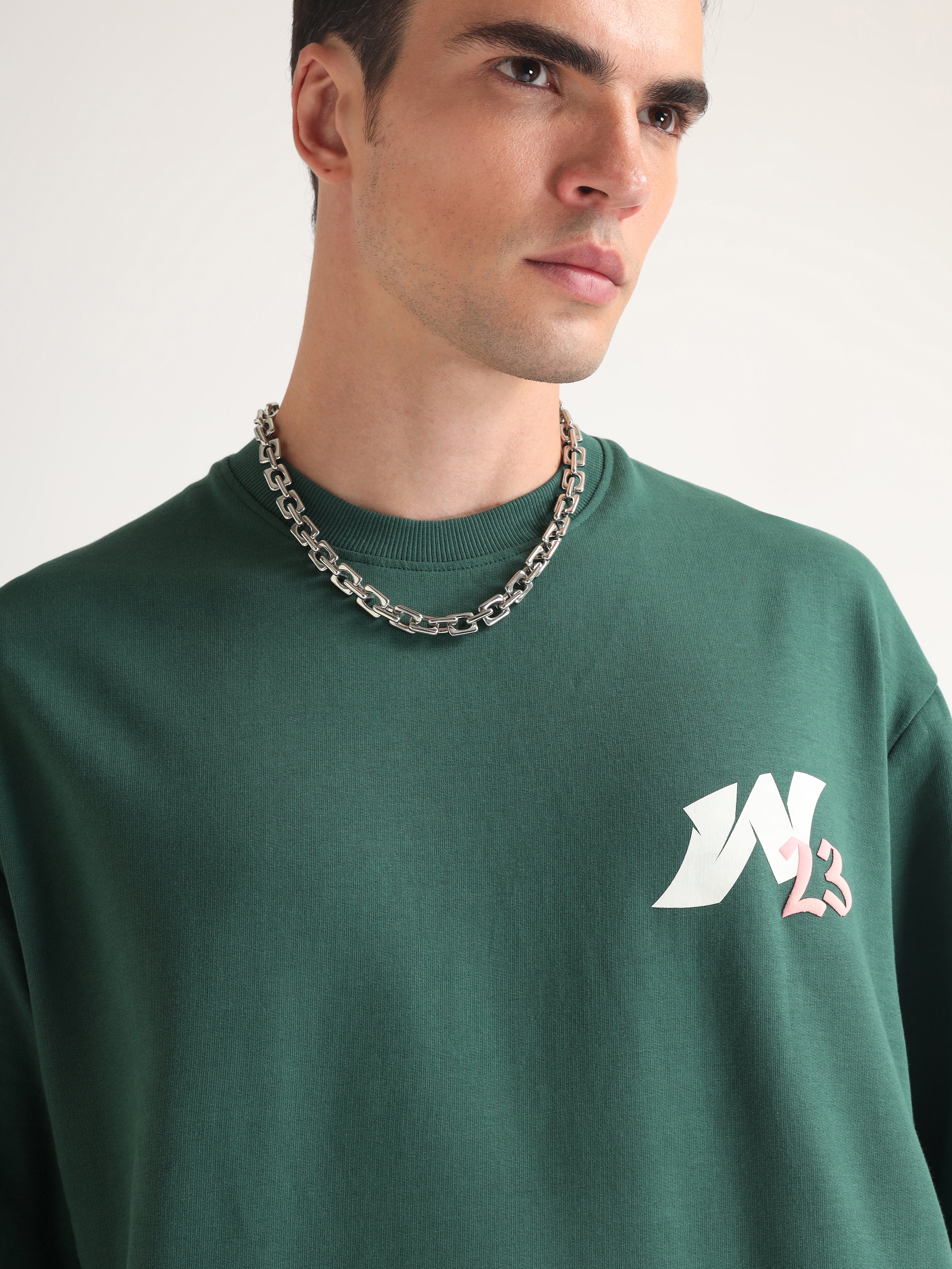 Emerald Green Topia Twins Oversized T-Shirt
