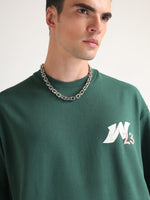 Emerald Green Topia Twins Oversized T-Shirt Model view | Weezy