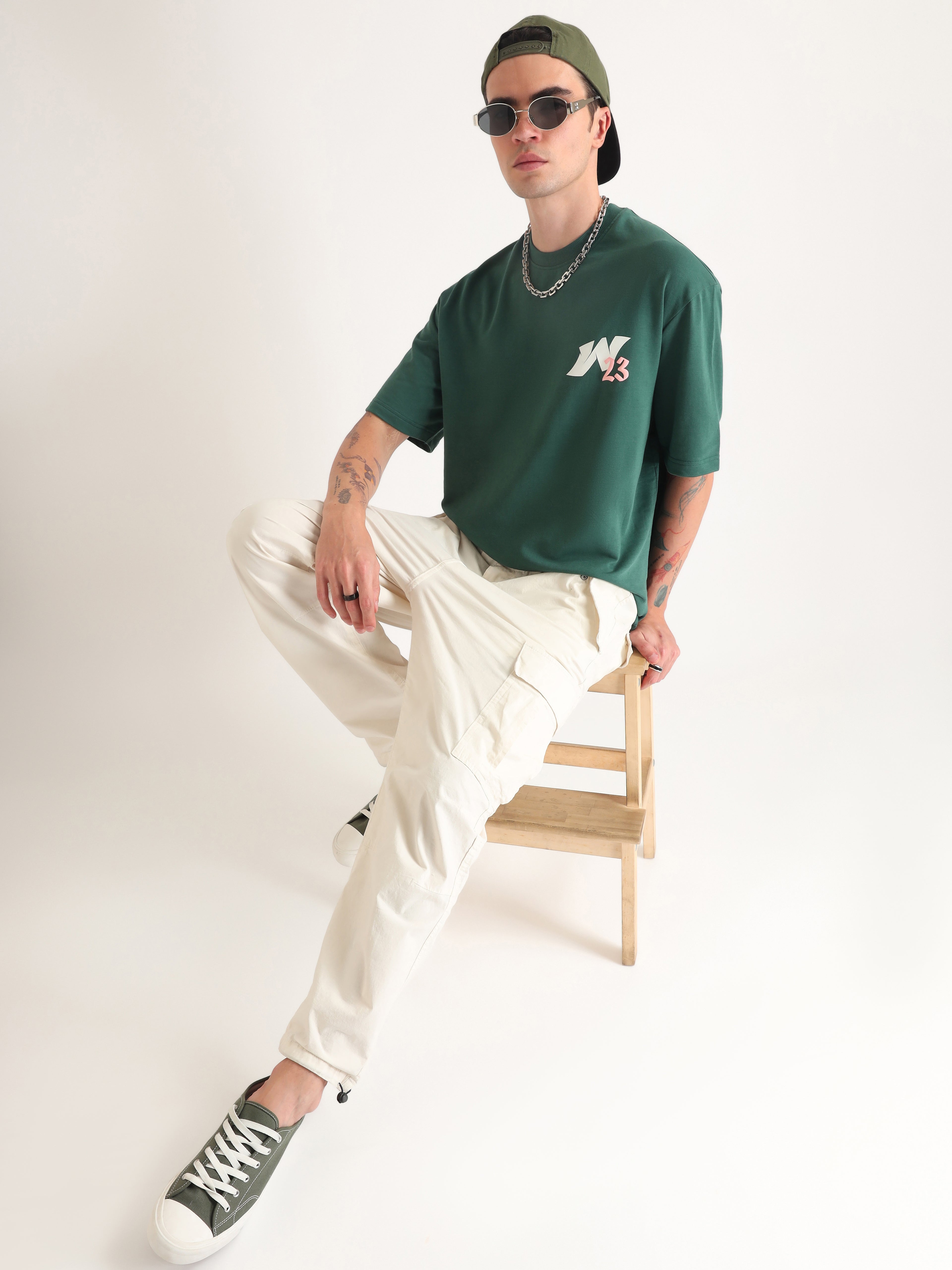 Emerald Green Topia Twins Oversized T-Shirt