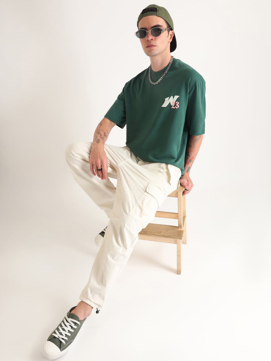 Emerald Green Topia Twins Oversized T-Shirt Lifestyle view | Weezy