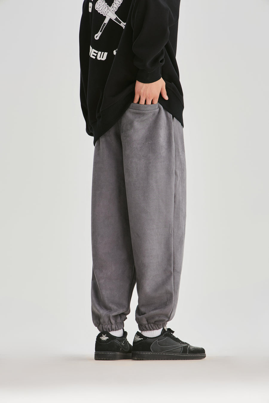 Dark Grey Jogger Pants Side view | Weezy