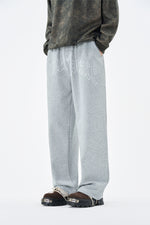 Embroidered Grey Sweatpants Detail view | Weezy