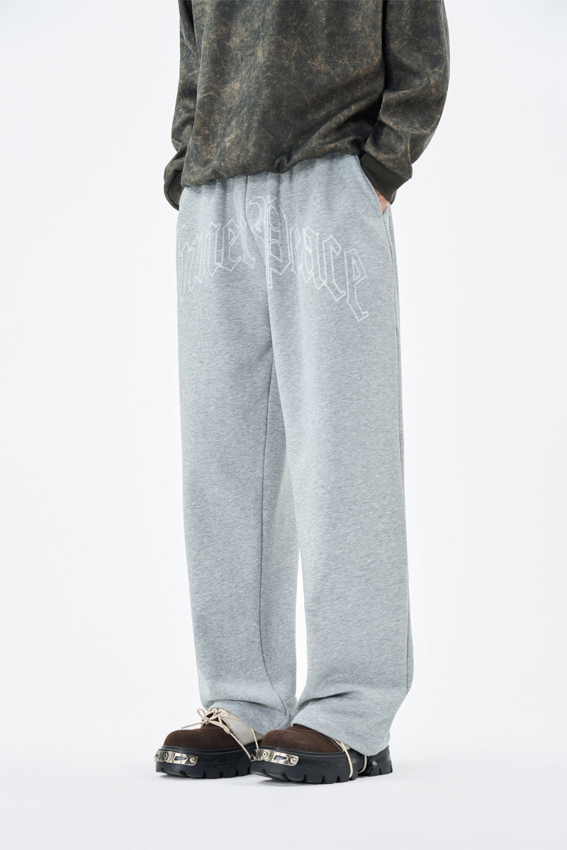 Embroidered Grey Sweatpants Detail view | Weezy