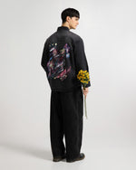 Premium Handpainted Denim Shacket Flat lay | Weezy