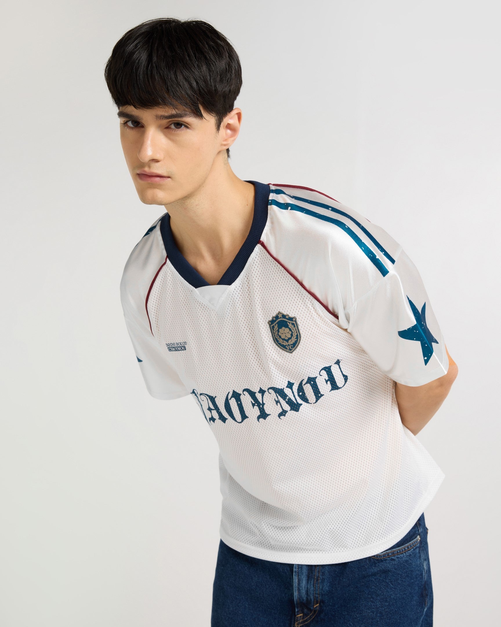 Glacial White Blue Jersey Tees