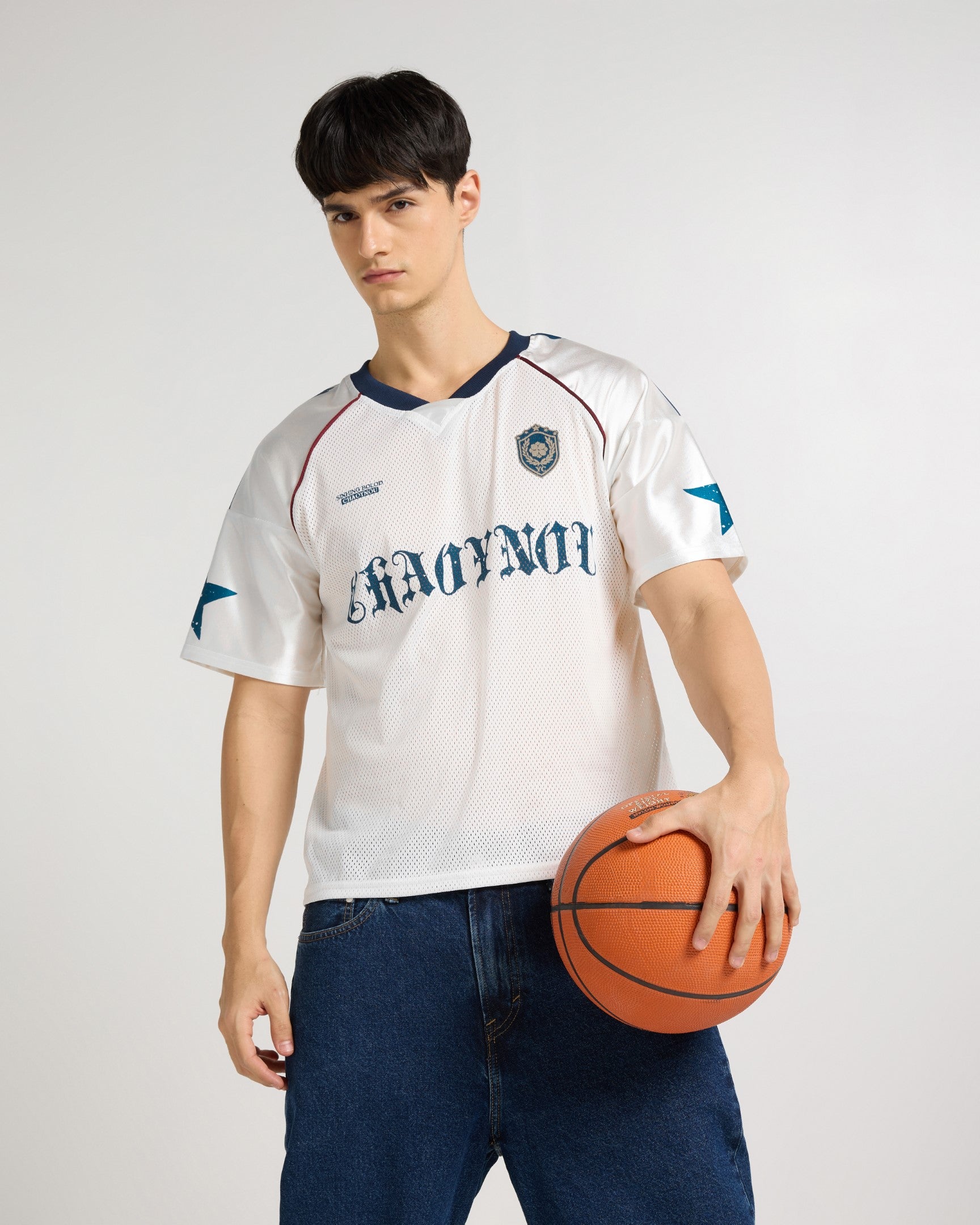 Glacial White Blue Jersey Tees