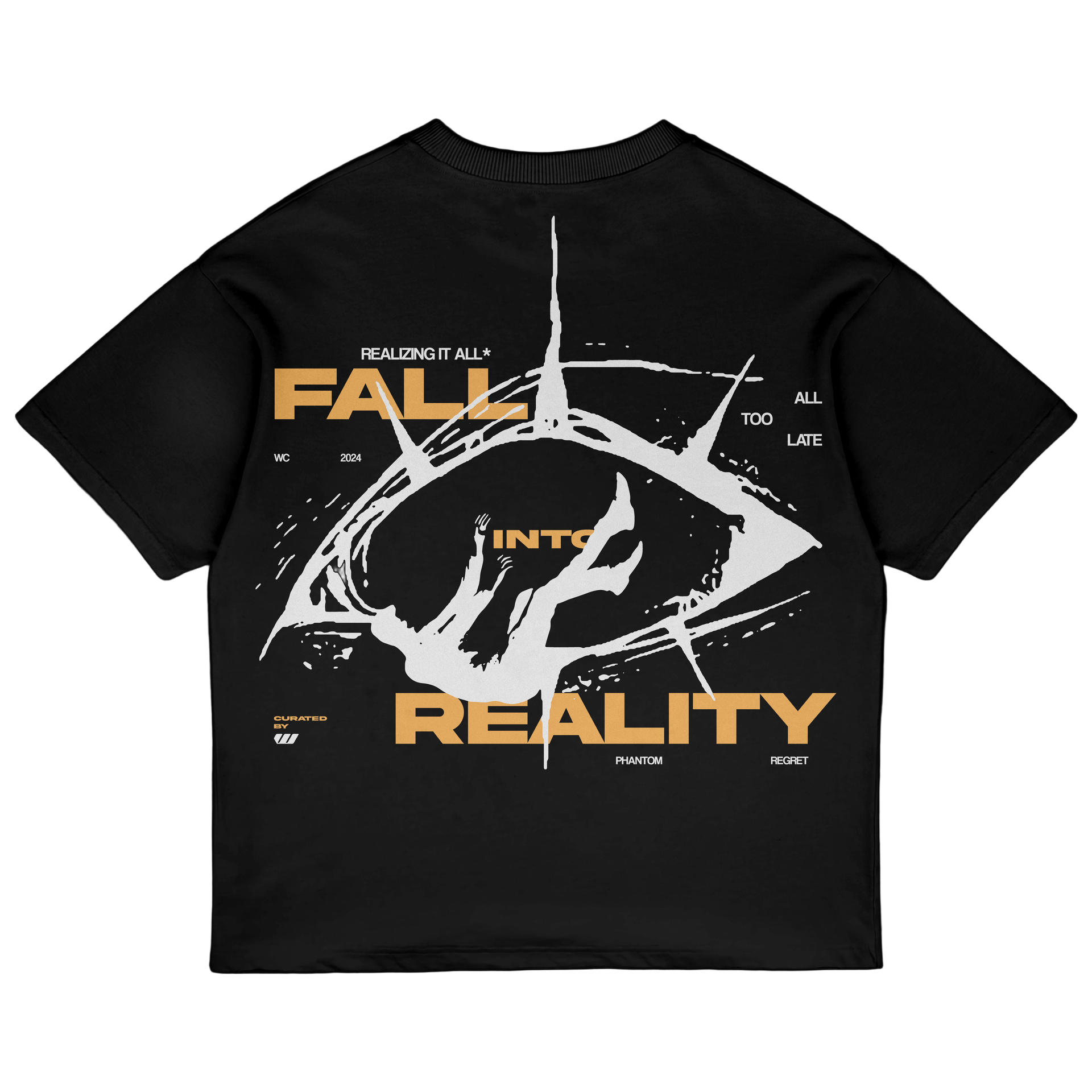 Premium Jet Black Fall Into Reality Oversized T-shirt