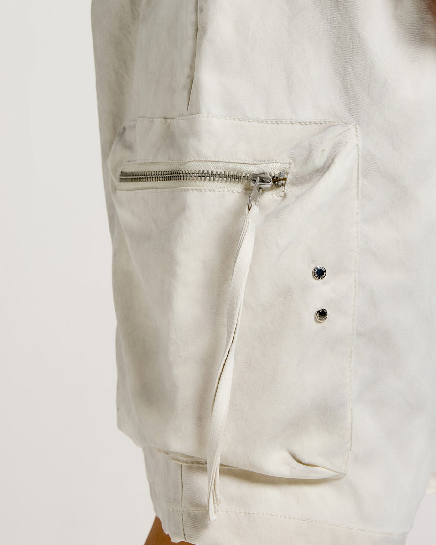 White Melange Utility Cargo Shorts Flat lay | Weezy