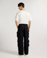 Black Wide Leg Utility Cargo Detail view | Weezy