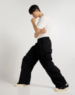 Black Wide Leg Utility Cargo View 9 | Weezy