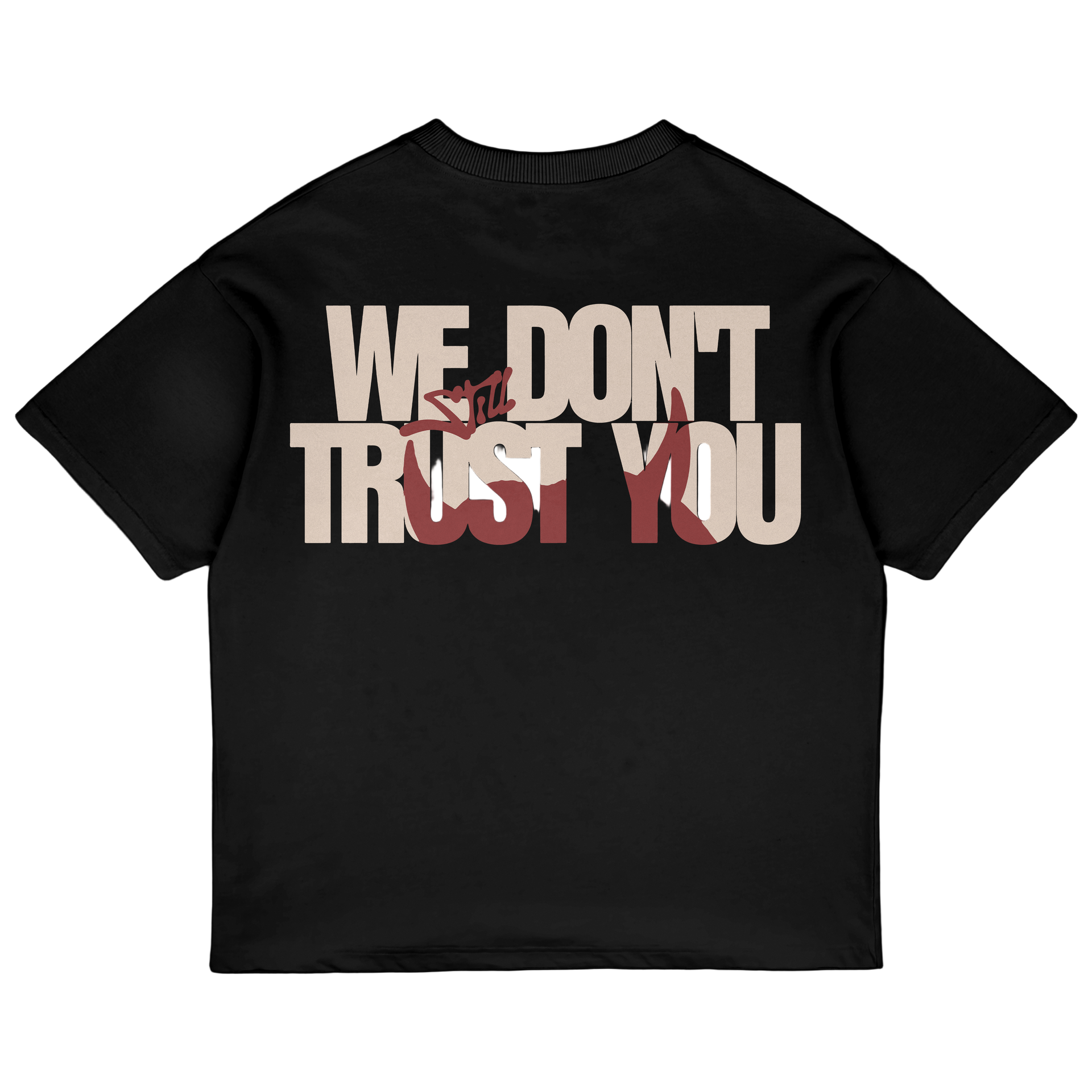 Premium Jet Black Trust You Oversized T-shirt