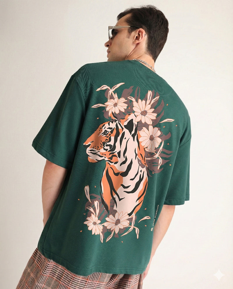 Premium Emerald Green Pride Devil Oversized T-shirt Side view | Weezy