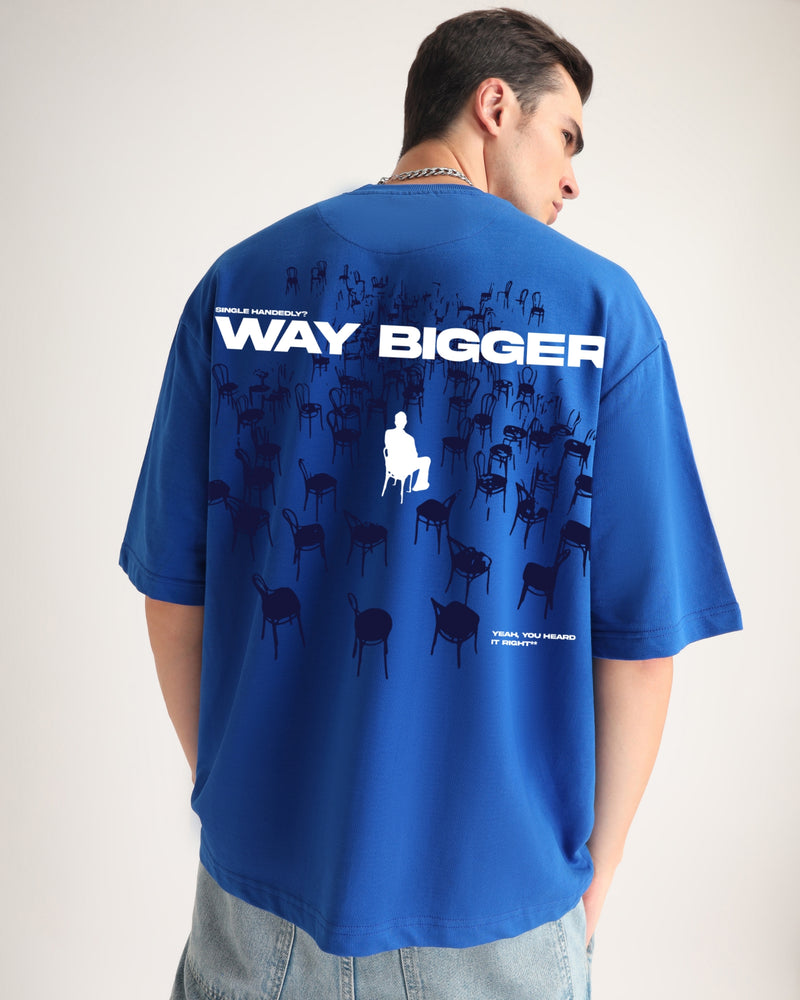 Premium Royal Blue Way Bigger Oversized T-shirt Front view | Weezy