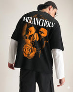 Premium Jet Black Melancholy Oversized T-shirt Side view | Weezy