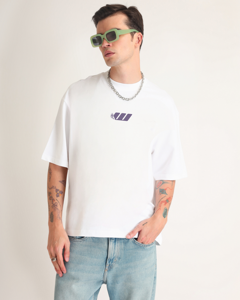 Premium White Grace Oversized T-shirt Back view | Weezy