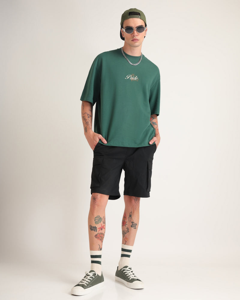 Premium Emerald Green Pride Devil Oversized T-shirt Back view | Weezy