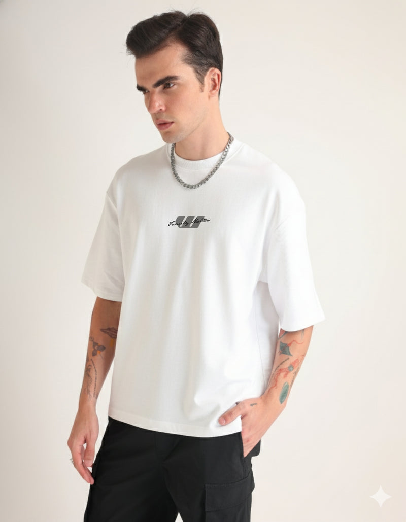 Premium White Family Matters Oversized T-shirt Detail view | Weezy
