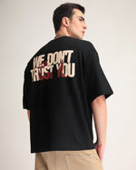 Premium Jet Black Trust You Oversized T-shirt Side view | Weezy