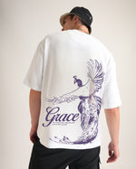 Premium White Grace Oversized T-shirt Front view | Weezy