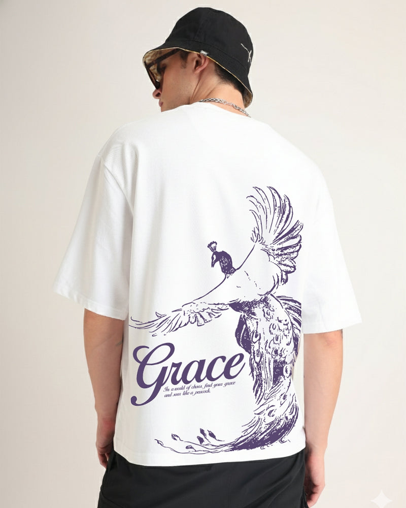 Premium White Grace Oversized T-shirt Side view | Weezy