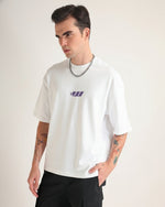 Premium White Grace Oversized T-shirt Detail view | Weezy