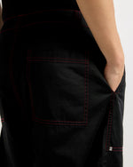 Wide Leg Cargo Pants With Contrast Stiching Flat lay | Weezy