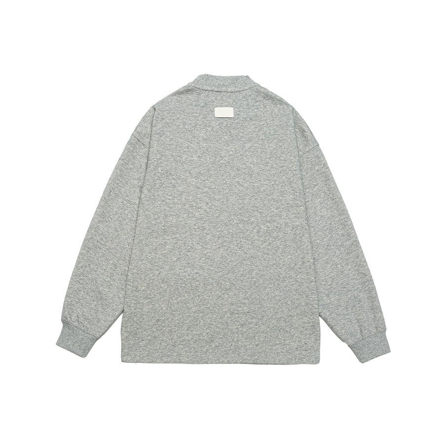 Unisex Grey Pullover With Button Accents Lifestyle view | Weezy