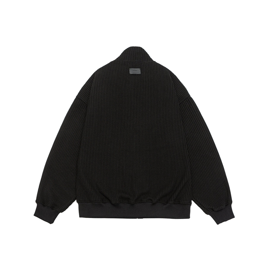 Black Zip Up Bomber Jacket Model view | Weezy