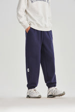 Navy Blue Embroidered Sweatpants Back view | Weezy