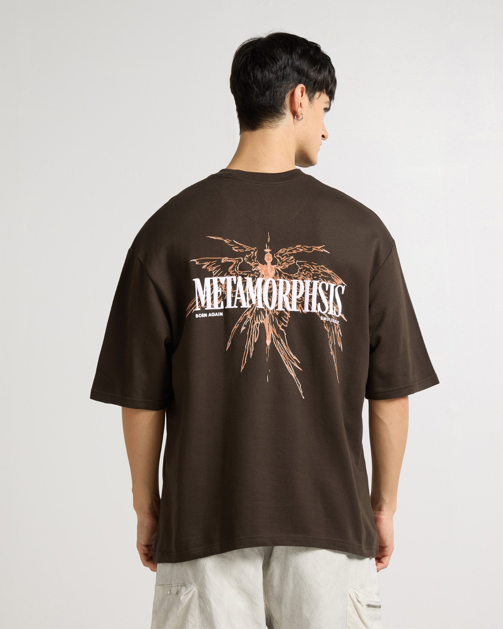 Premium Chocolate Brown Metamorphsis  Oversized T-shirt