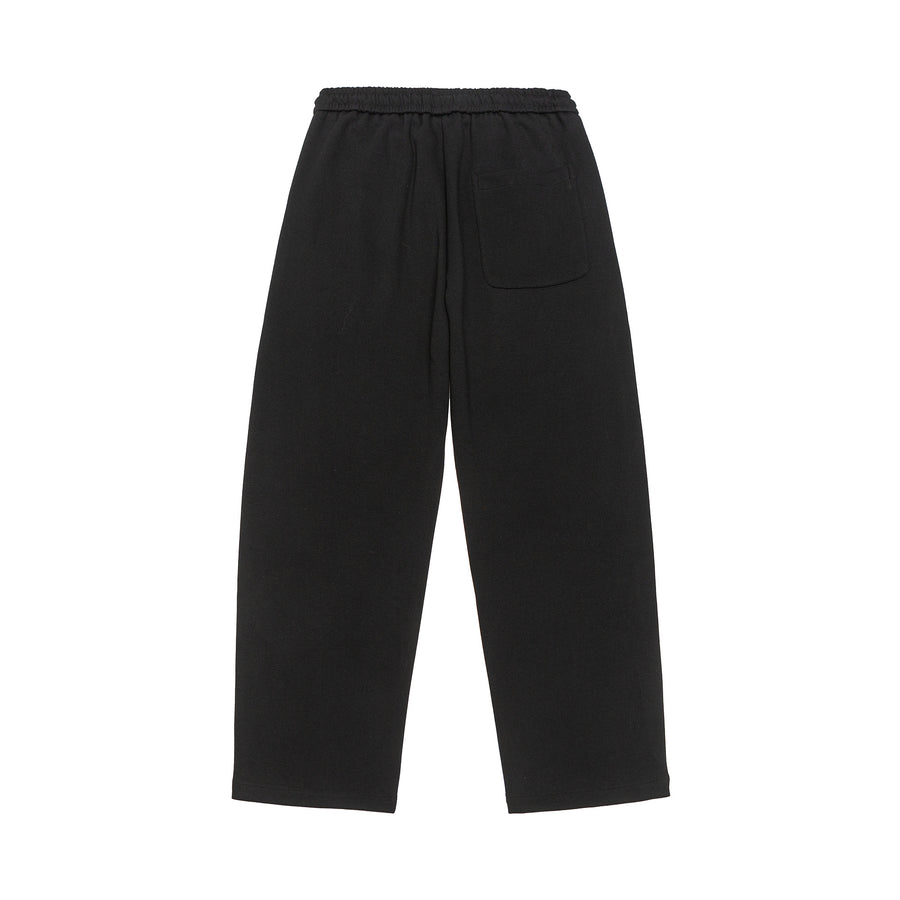 Jet Black Micro-Rib Trousers Side view | Weezy