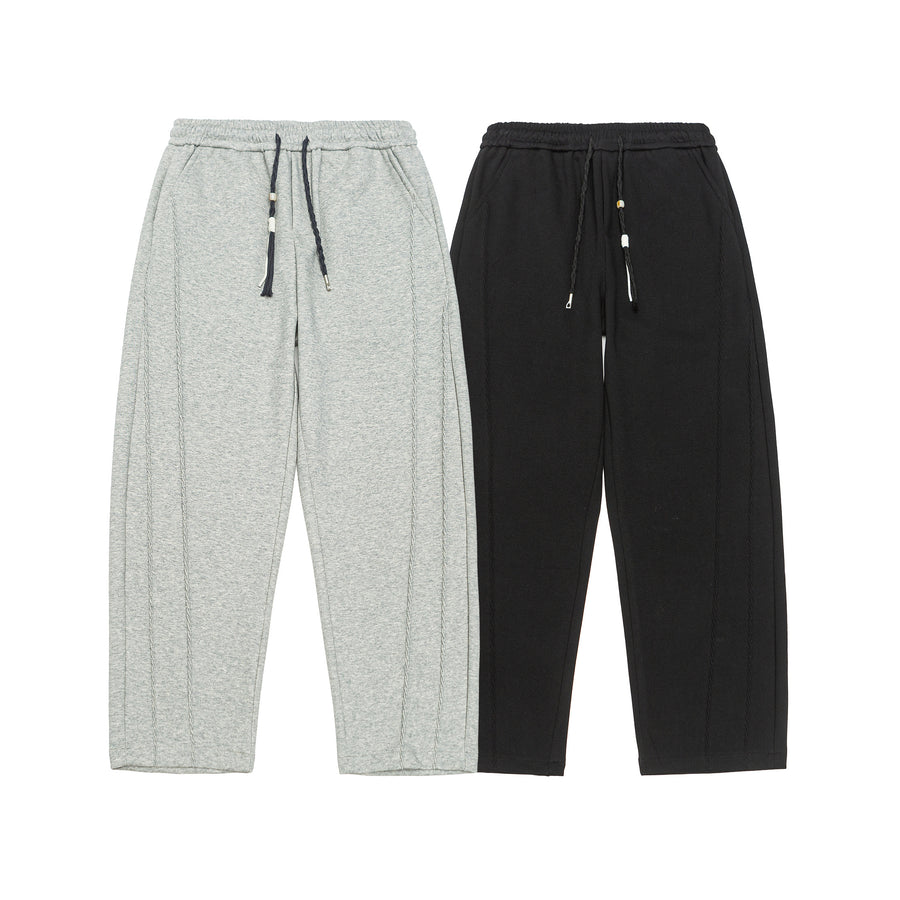 Jet Black Micro-Rib Trousers Back view | Weezy