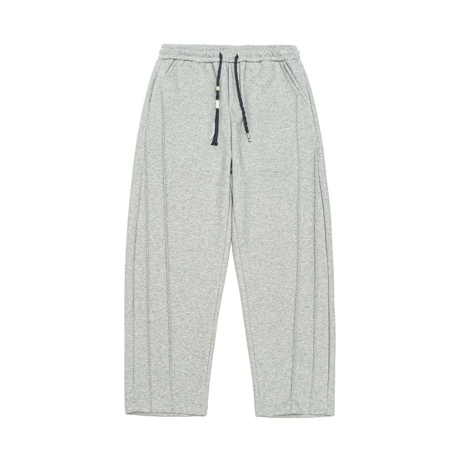 Grey Micro-Rib Trousers Front view | Weezy